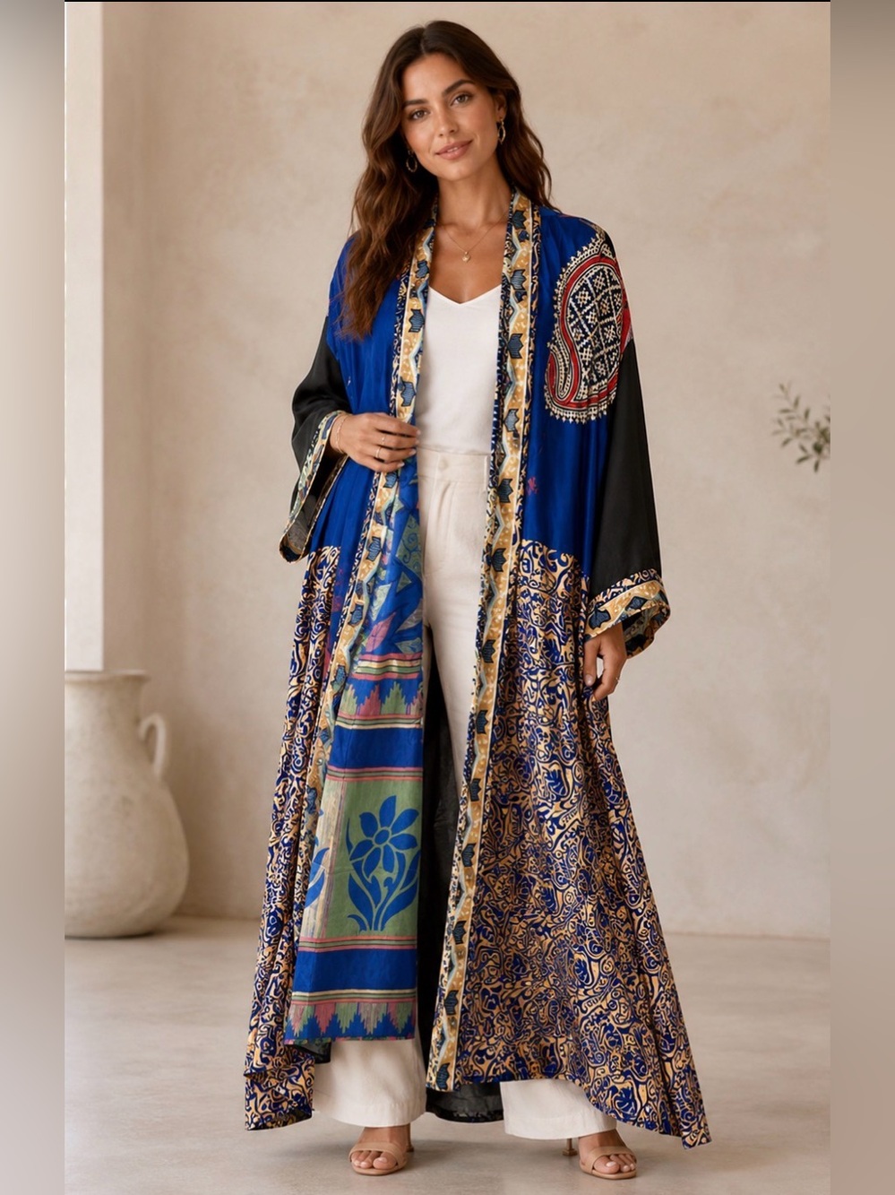 New #24 Kimono Recycled Indian Silk Sari Material OS